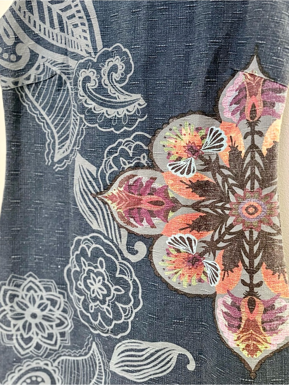 Desigual Sibylle Denim Mandala Paisley Shift Mini Dress - Size 40 / US 8 - Picture 3 of 9